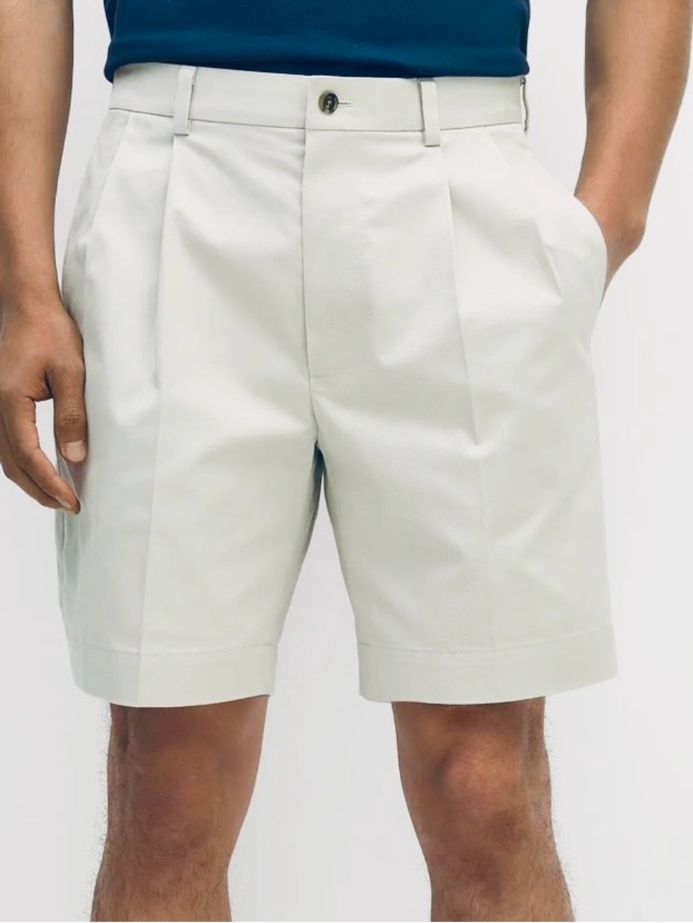 NEW Brooks Brothers men’s chino khaki stone wrinkle free 8” shorts Sz 34 - Picture 2 of 7